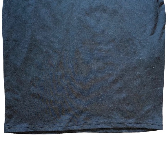 Black Spandex Form Fitting Cap Sleeve T-Shirt Dress XS NEW - Picture 7 of 9